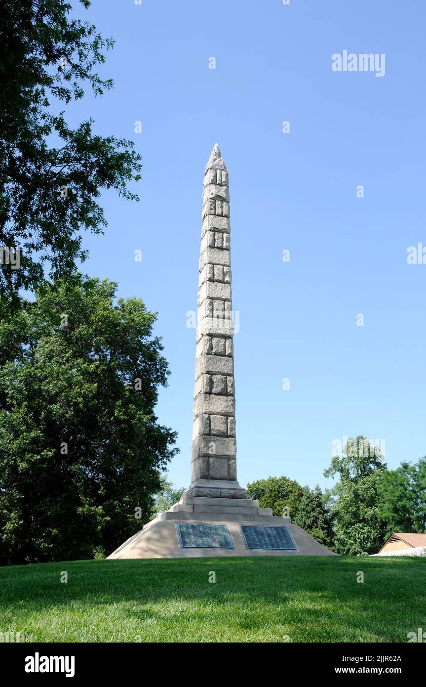 The United States Civil War Memorial at the West Alton Confederate Cemetery in Alton, Illinois Stock Photo