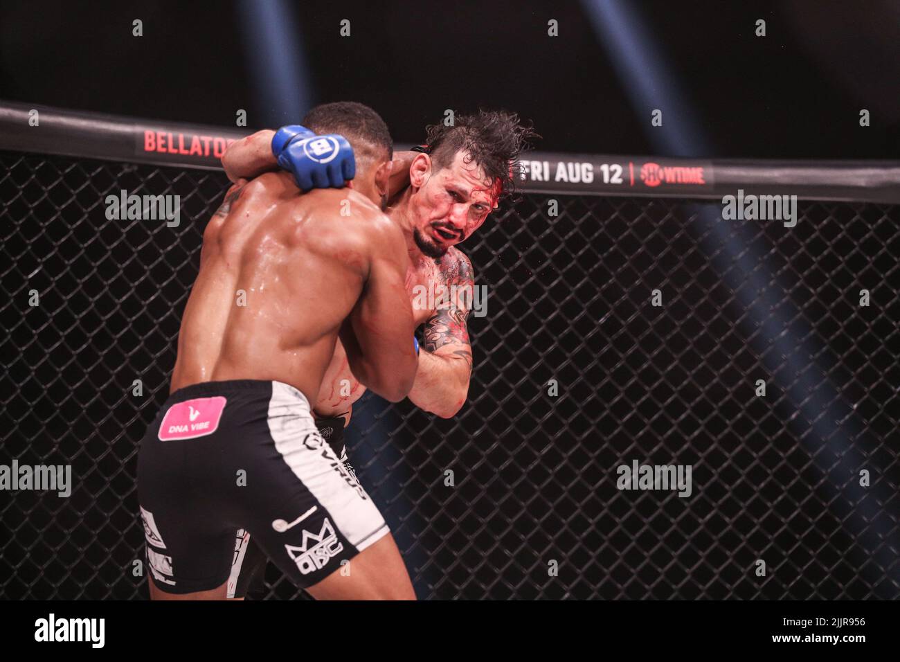 Bryan Nuro exchanging with Archie Colgan at Bellator 283. Archie Colgan ...
