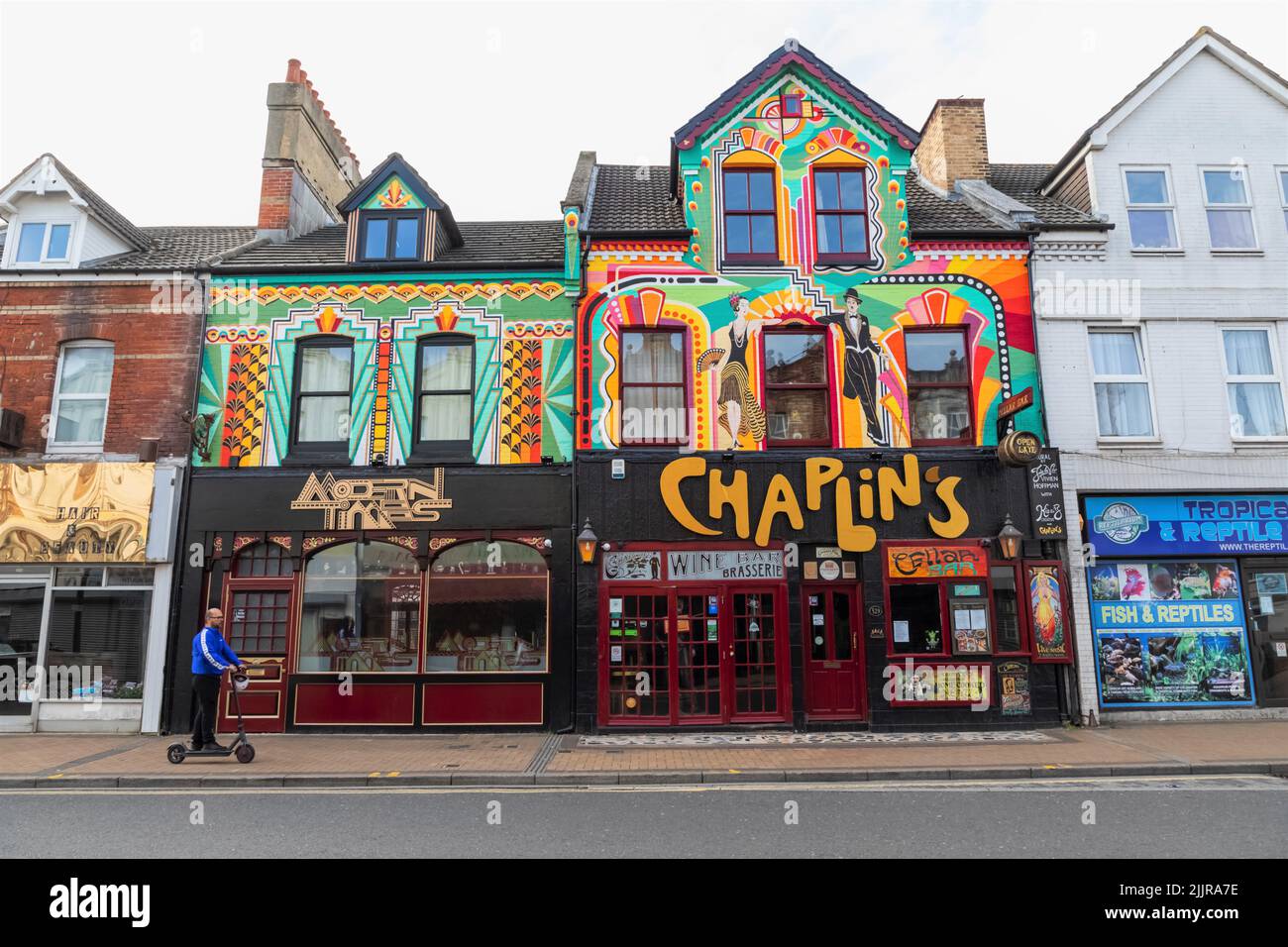 Chaplins wine bar times restaurant colourful shop on christchurch road
