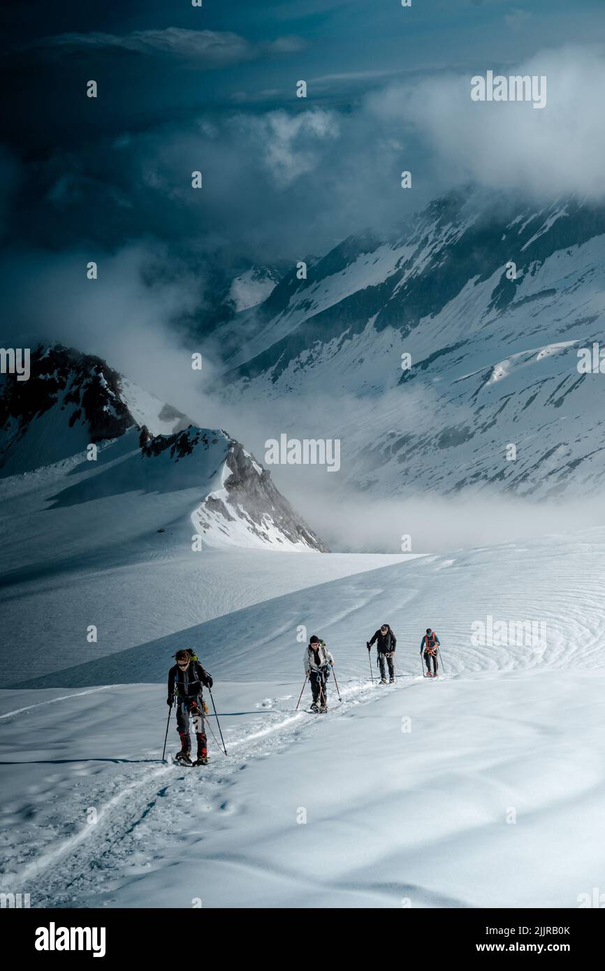 The climbers on the High Tauern mountain in Austria Stock Photo