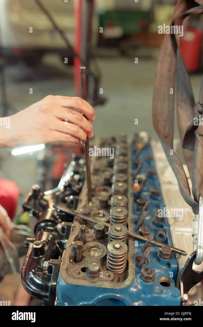 Vertical closeup shot engine hi-res stock photography and images - Alamy
