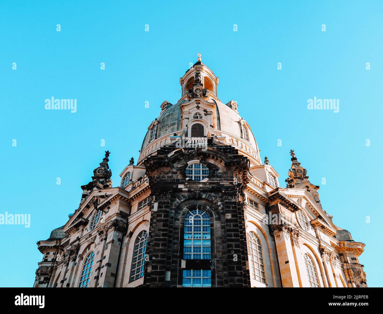 A low angle shot of the Frauenkirche in Dresden, Germany Stock Photo