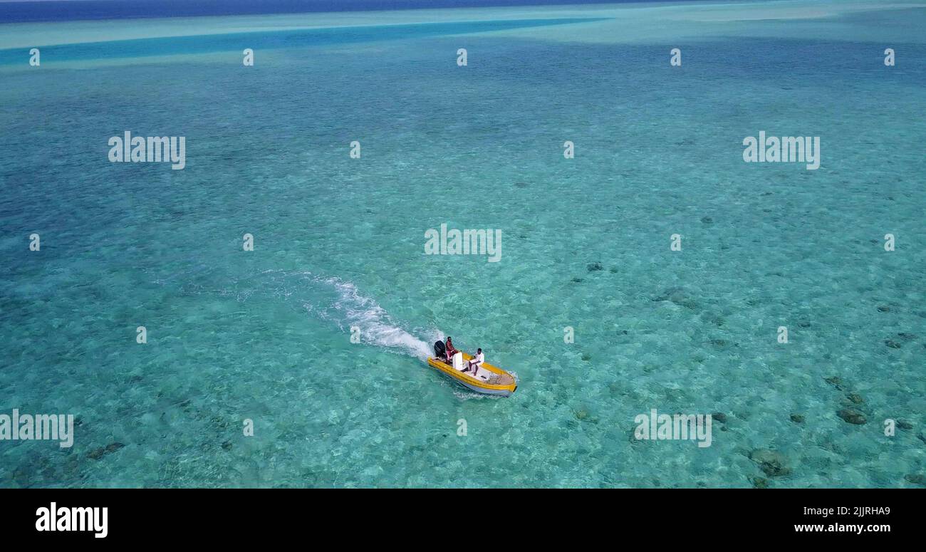 An aerial view of a boat in the open sea Stock Photo - Alamy