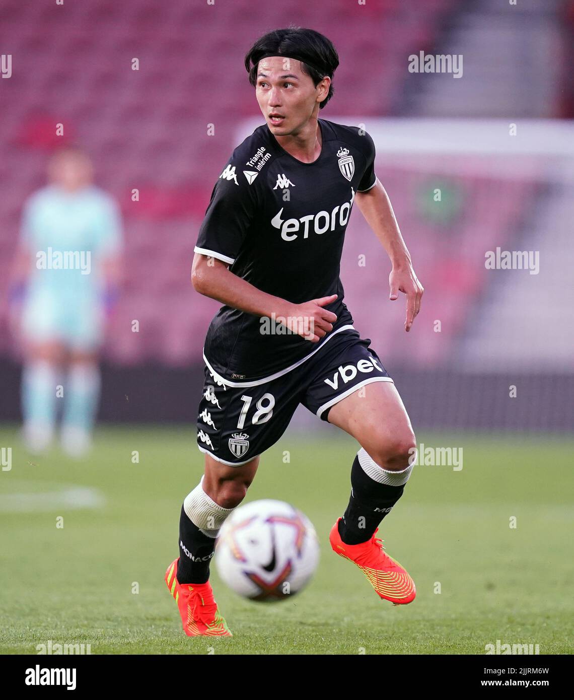 Monaco's Takumi Minamino during a preseason friendly match at St. Mary