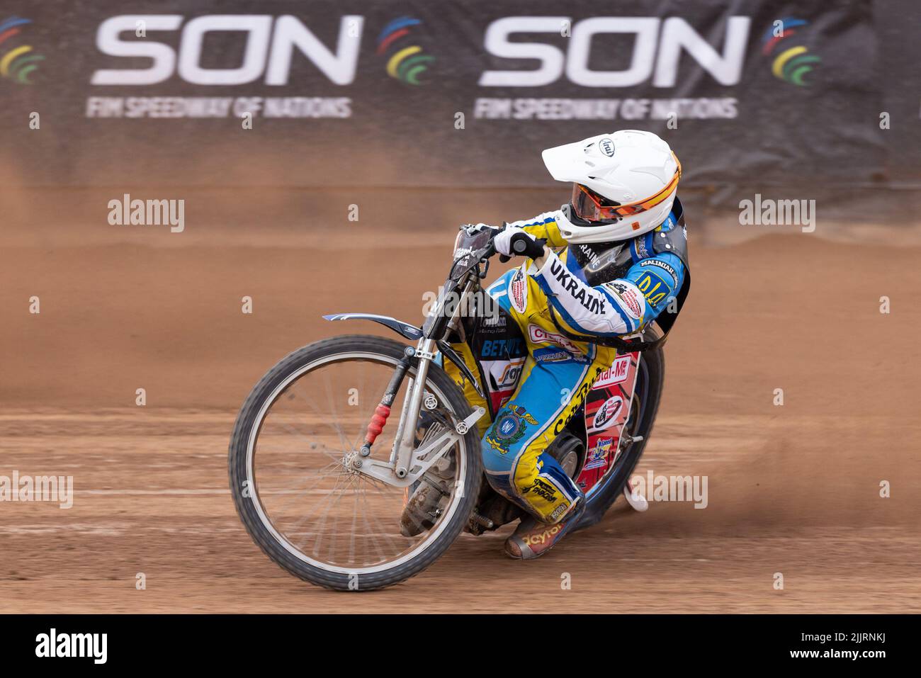 July 27, 2022, Vojens, Warsaw, Poland: 2022.07.27 Vojens.Zuzel Speedway  2022.Speedway of Nations SoN.Mistrzostwa Swiata.Speedway of Nations -  polfinal 1.N/z Marko Levishyn.Foto Marcin Karczewski /  PressFocus..2022.07.27 .Speedway 2022.Speedway of ...