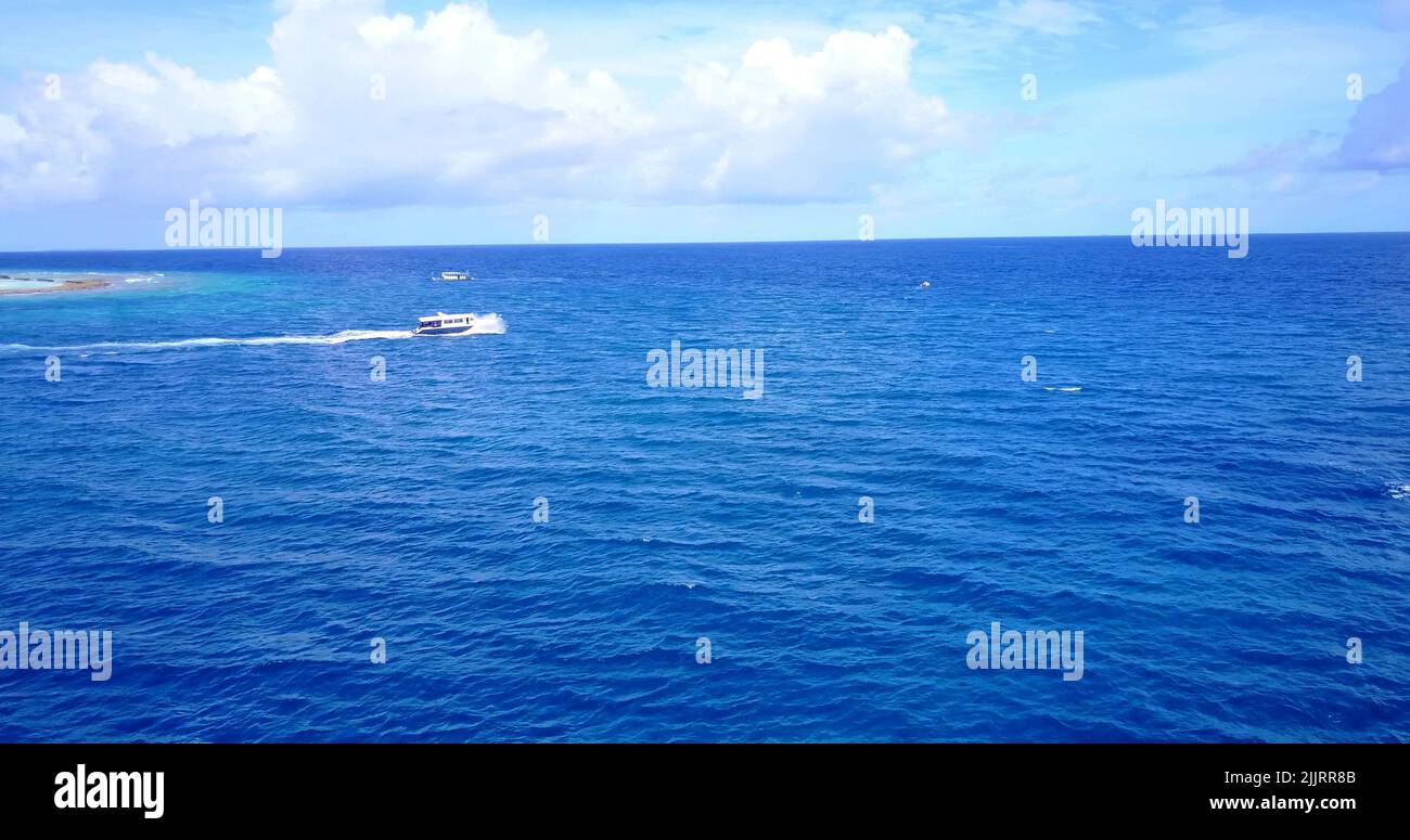 An aerial view of a yacht on the calm sea Stock Photo - Alamy