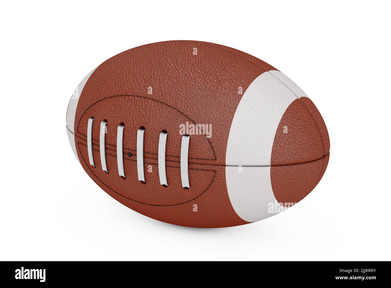 Red Classic Old Leather Rugby Ball on a white background. 3d Rendering  Stock Photo - Alamy