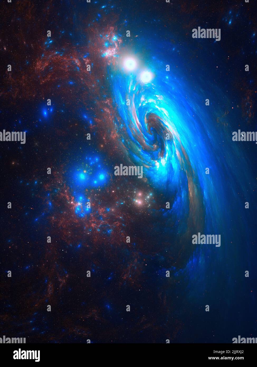 Swirling Galaxy - Flame Fractal Art Stock Photo