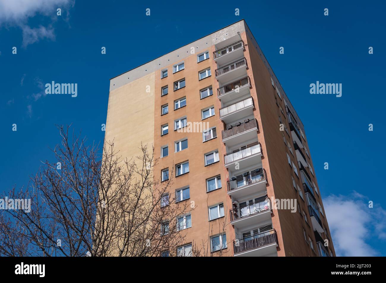 So called Wielka Plyta- Great Panel old residential buildings in Goclaw area of Warsaw, capital of Poland Stock Photo