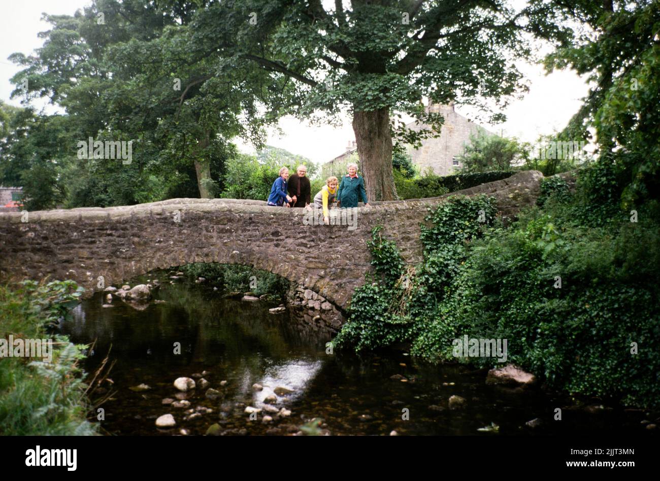 Brokken Bridge, Clapham Beck, Clapham, Yorkshire dales national park, north Yorkshire, England, UK 1977 Stock Photo