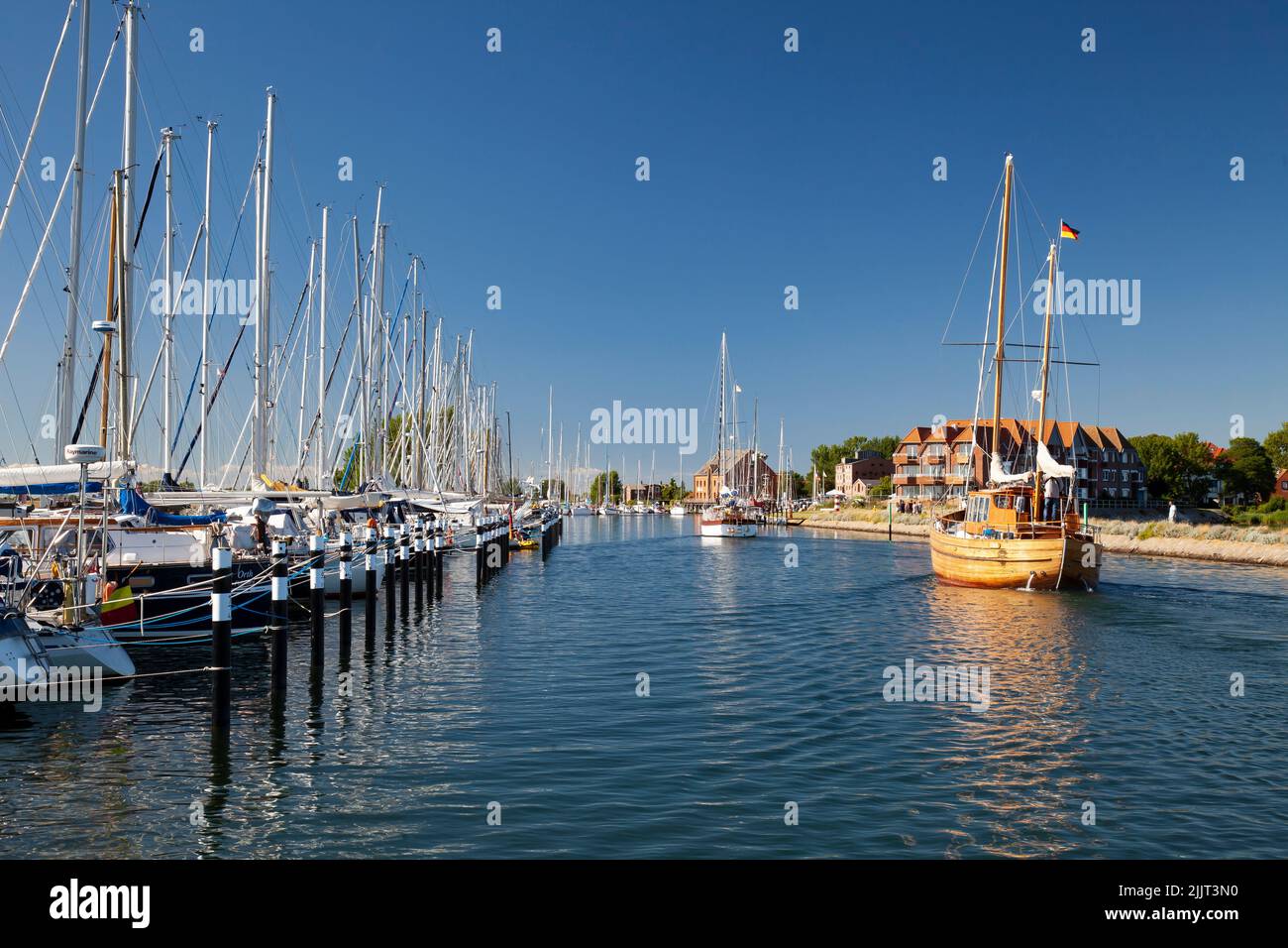 Port of Orth with sailingboats Fehmarn Island, Baltic Sea, Schleswig-Holstein, Germany, Europe Stock Photo