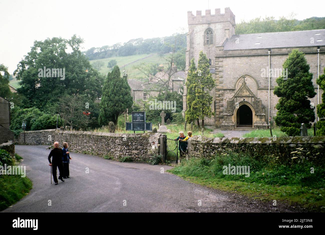 Village parish church, Clapham, Yorkshire dales national park, north Yorkshire, England, UK 1977 Stock Photo