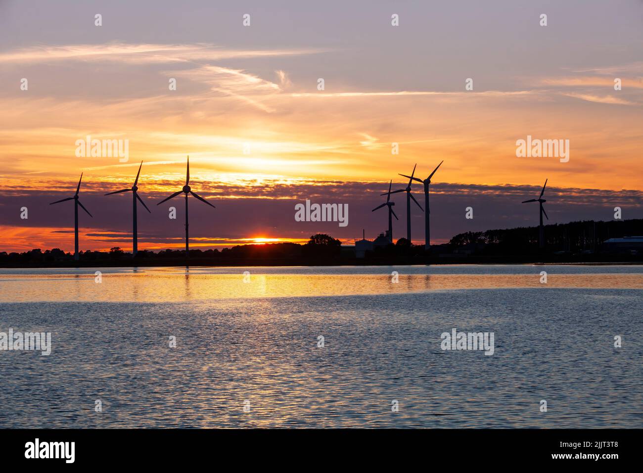 Windpower generators, Fehmarn Island, Baltic Sea, Schleswig-Holstein, Germany, Europe Stock Photo