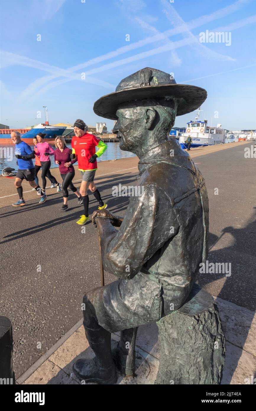 England, Dorset, Poole, Poole Harbour, Statue of Robert Baden-Powell Stock Photo