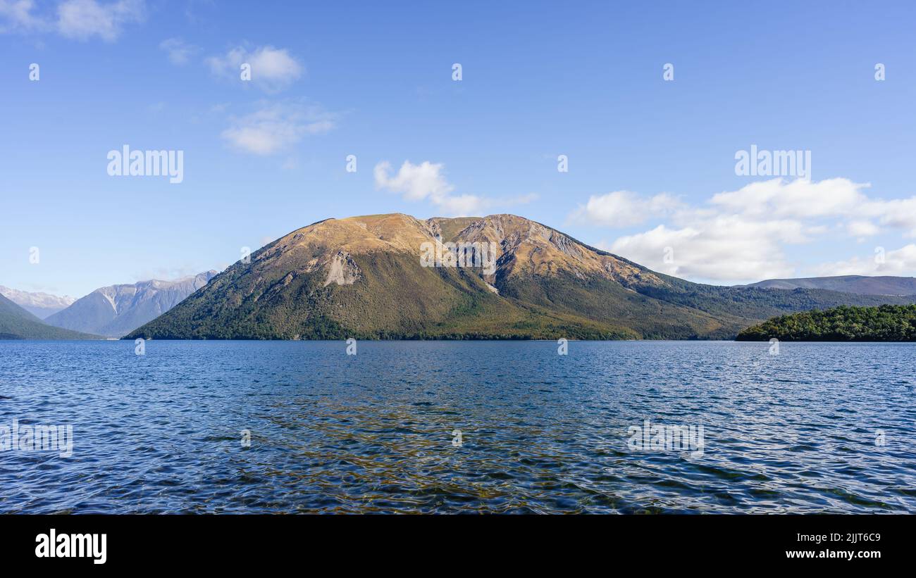 A beautiful view of the Nelson Lakes National park in New Zealand Stock Photo