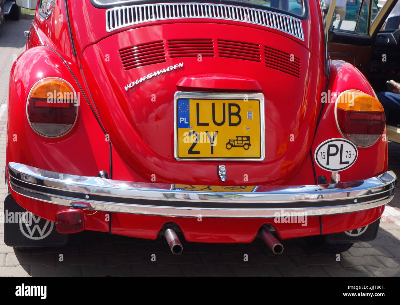 Lublin, Poland. 23 July 2022. Classic red german car volkswagen beetle Stock Photo