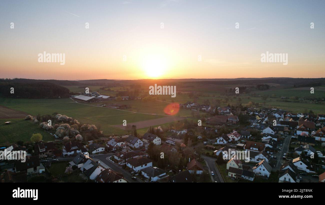  Aerial view of sunset in Hessen, Germany Stock Photo - Alamy Motiv 