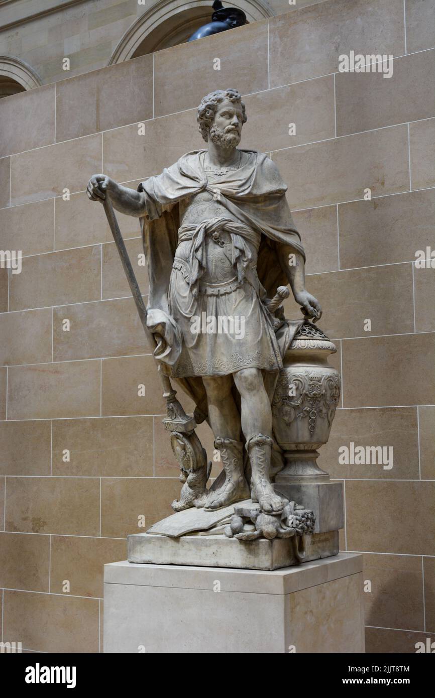 A vertical shot of the monument to Hannibal Barca in Louvre, Paris, France Stock Photo