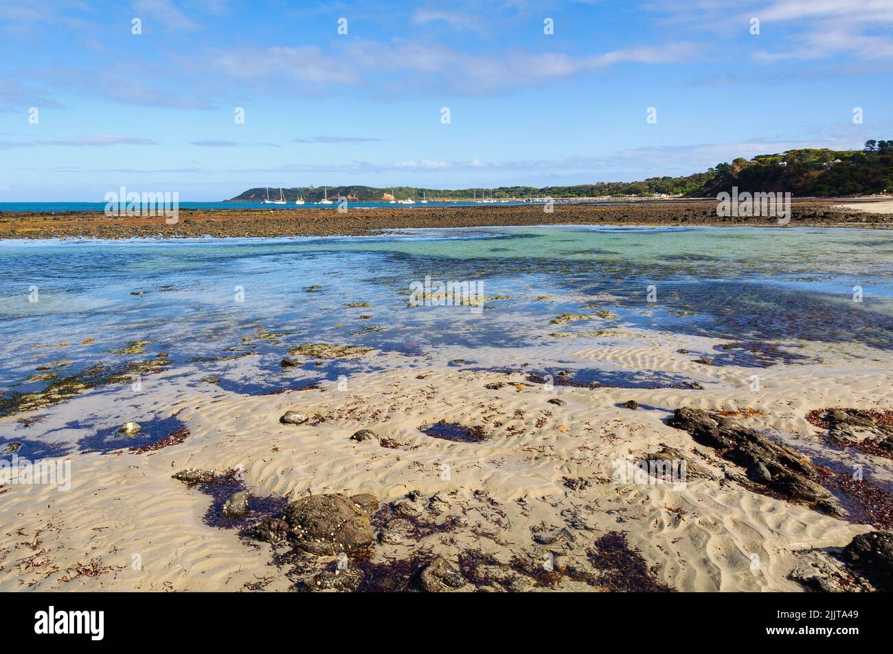 Low tide at Dodds Creek Beach - Flinders, Victoria, Australia Stock Photo