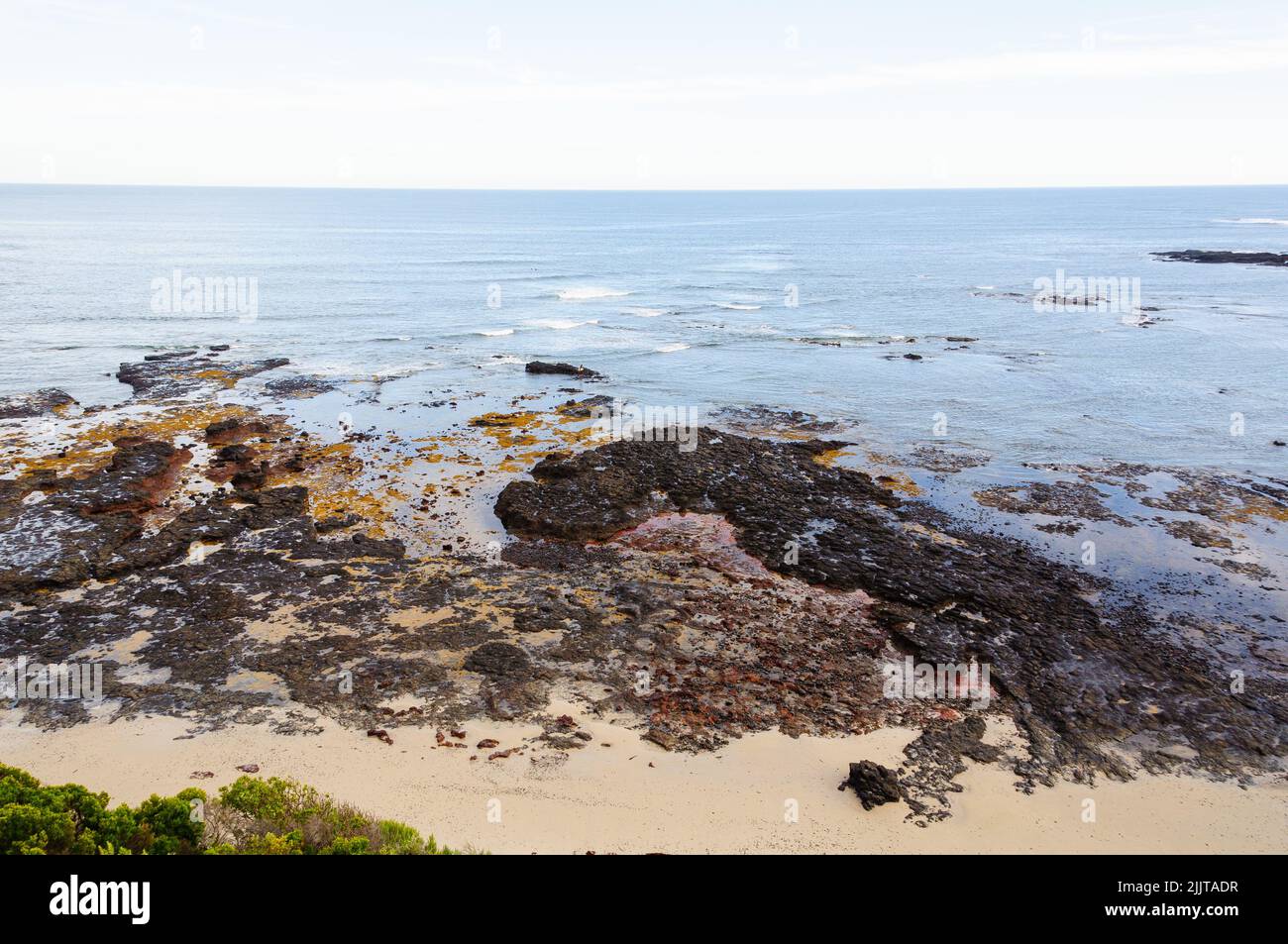The rugged yet beautiful coast of Mushroom Reef Marine Sanctuary - Flinders, Victoria, Australia Stock Photo
