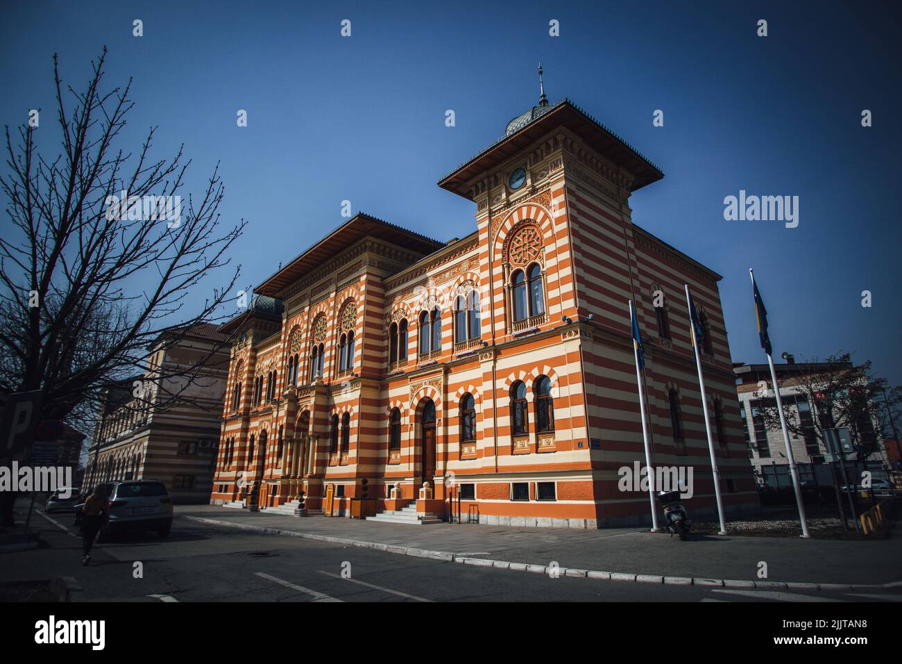 A panoramic shot of the exterior design of City hall of Brcko district ...