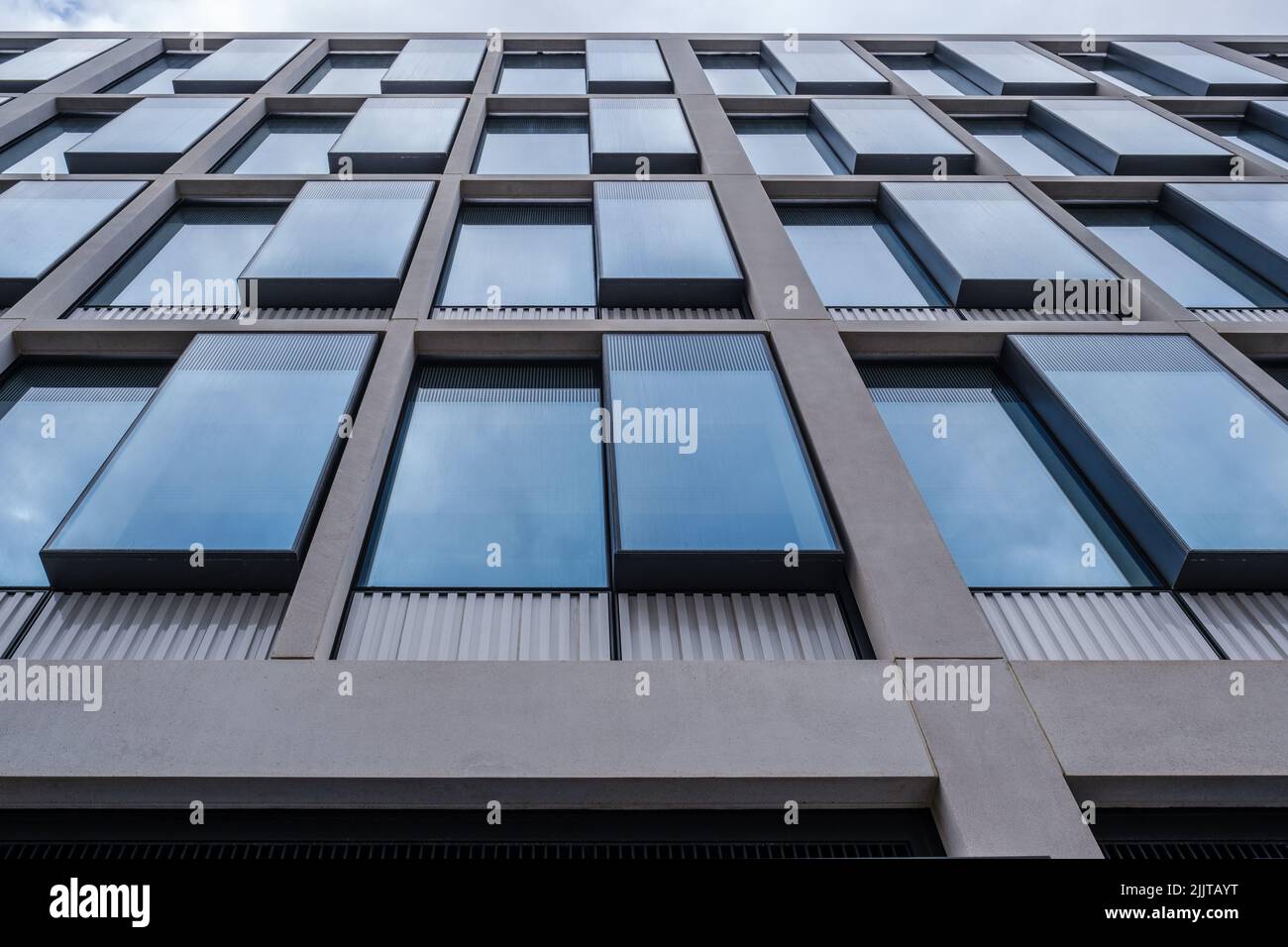 Close up of the exterior of Fifty Paddington, new mixed-use commercial building across from Paddington Station, London, UK. Stock Photo
