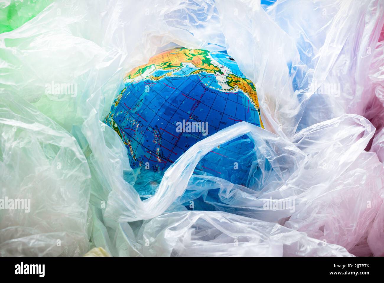 Save our World Environment Day concept Earth plastics bags Stock Photo Alamy