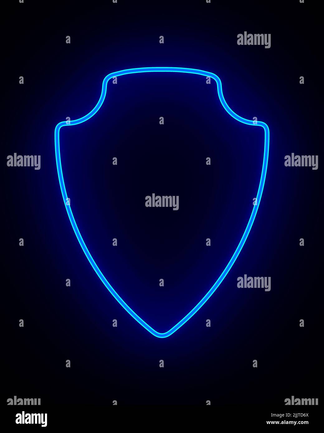 shield on dark background. 3D illustration Stock Photo