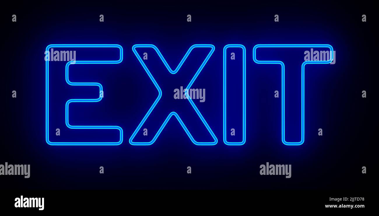 exit on dark background. 3D illustration Stock Photo