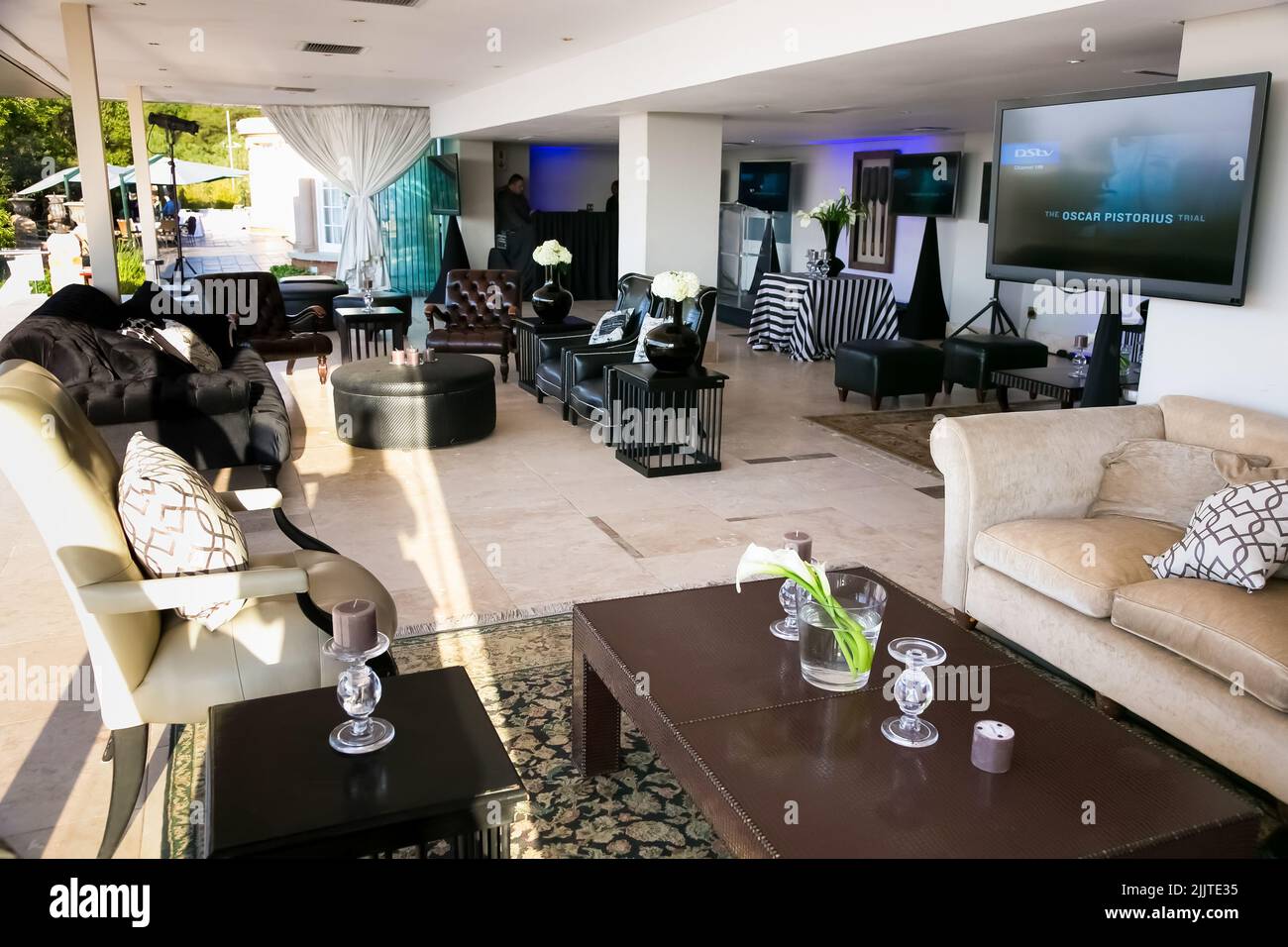 An interior decor at small event venue in Johannesburg Stock Photo Alamy