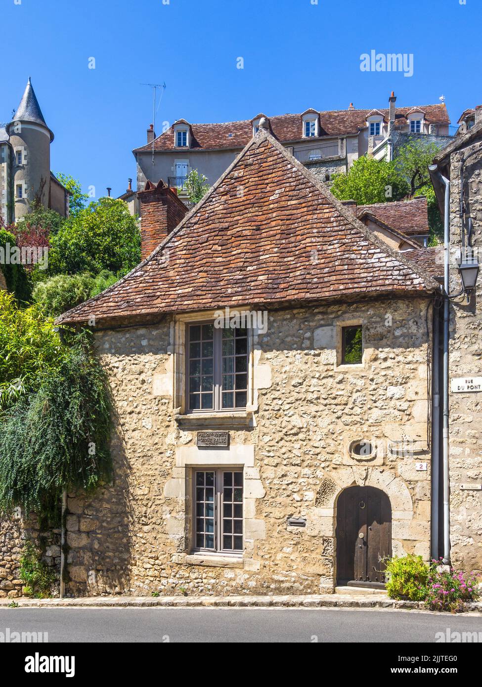House in Angles-sur-l'Anglin, Vienne, of Cardinal Jean Balue, 1421-1491 Cardinal and Minister to King Louis XI of France. Stock Photo