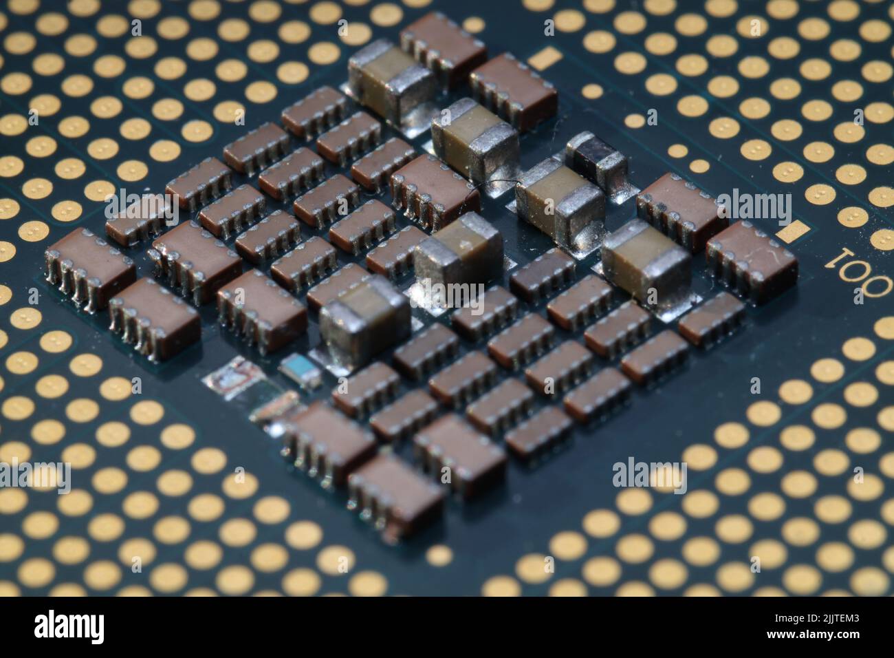 A closeup of Intel Pentium D CPU Stock Photo