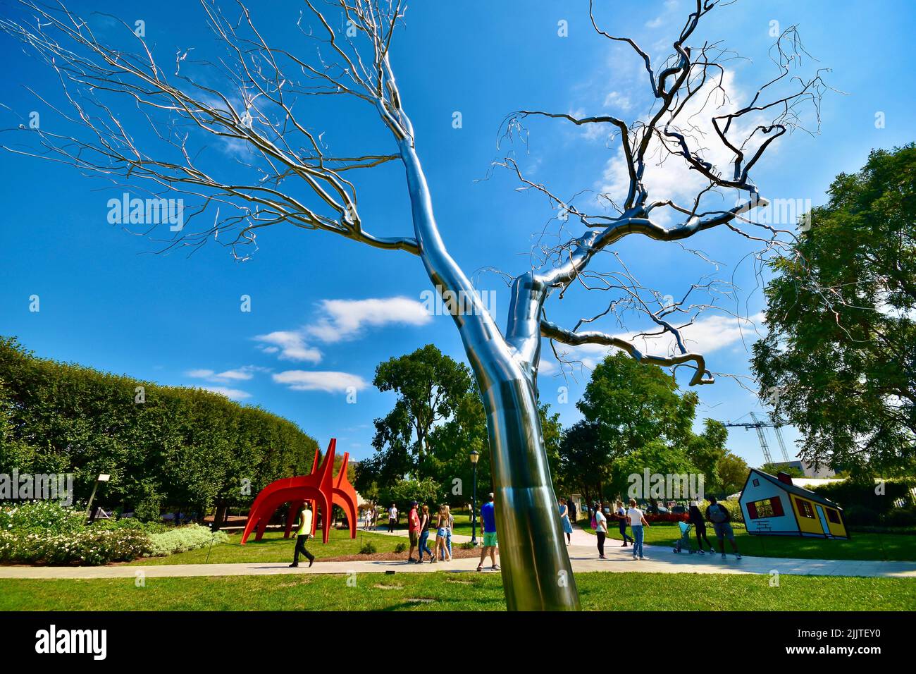 A beautiful shot of a tree sculpture in the National Art Gallery Garden in Washington DC Stock Photo