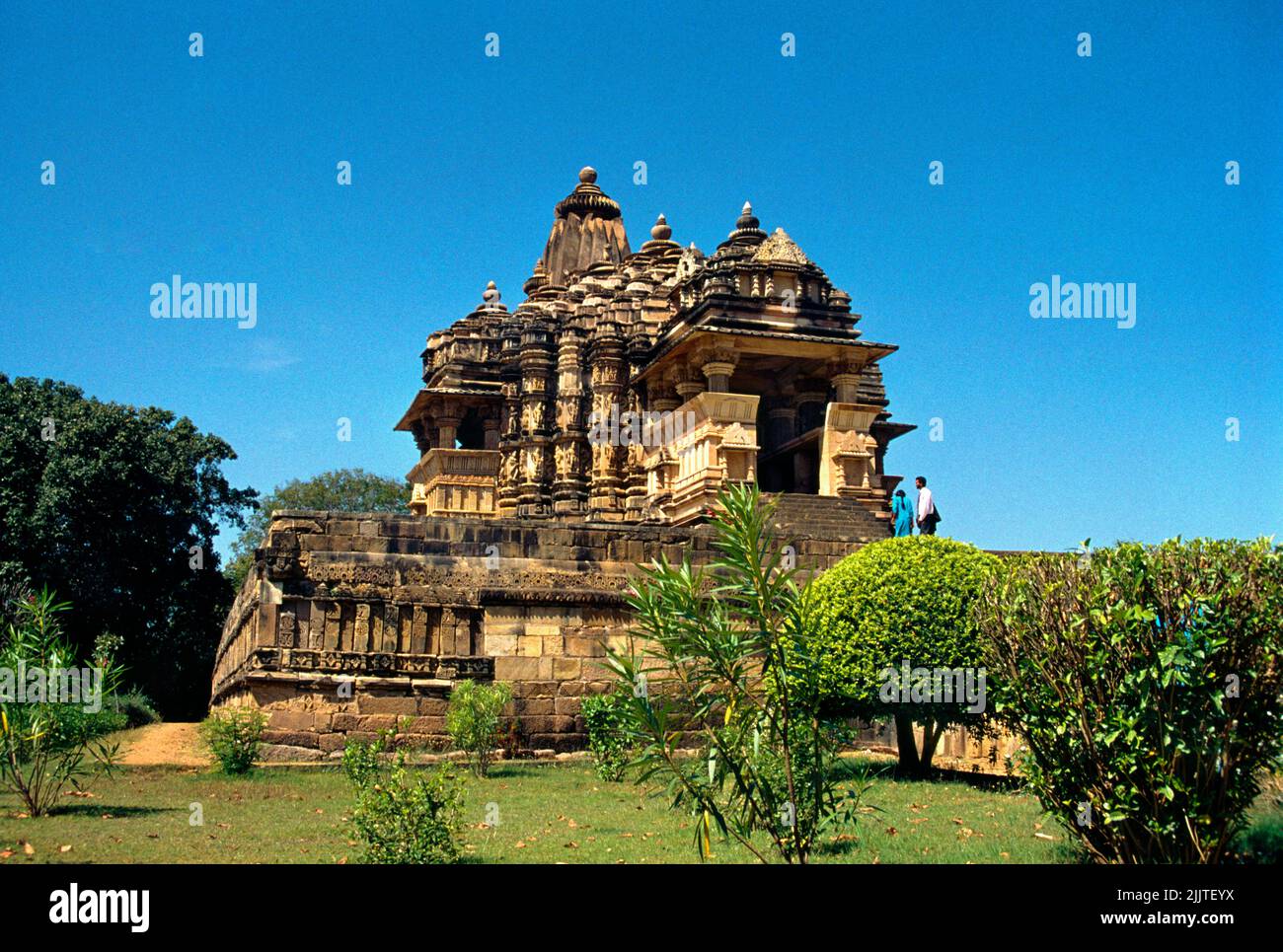 Khajuraho India Chitragupta Temple Dedicated to Sun God Surya - Nagara Style from Chola Period 11th Century UNESCO World Heritage Site Stock Photo