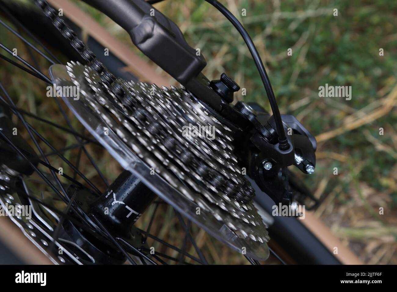 Close Up of Gears on A Bicycle Stock Photo