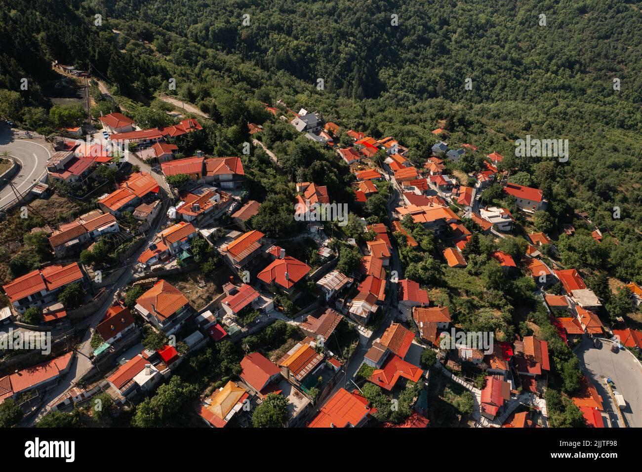 Greek village drone view hi-res stock photography and images - Alamy