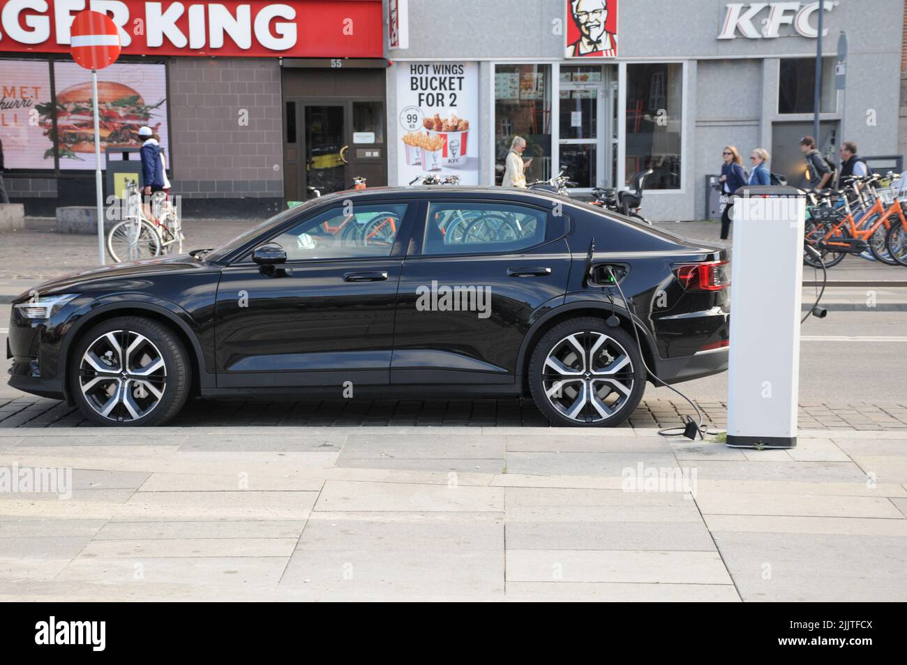 Copenhagen /Denmark/28 July 2022/Many electric autos at recharge point Clever charge point in Copenhagen Denmark.    (Photo..Francis  Dean/Dean Pictures. Stock Photo