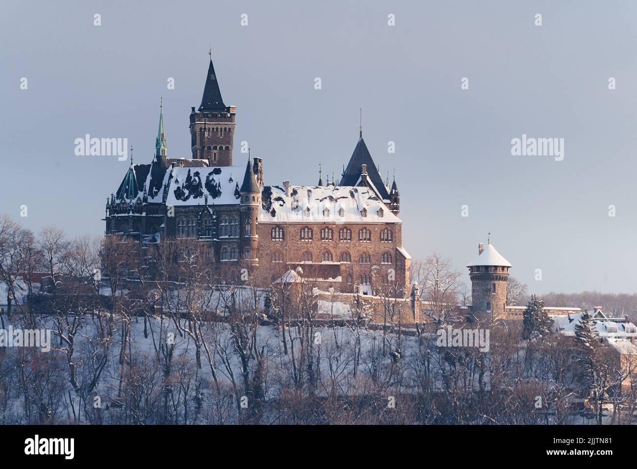 historic Wernigerode Castle in winter Stock Photo