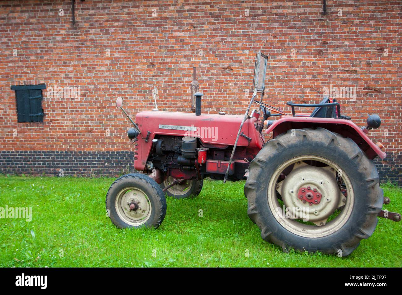 Hoogstraten, Belgium, 22nd June 2013, A vintage McCormick Deering tractor on display at a farm. High quality photo Stock Photo