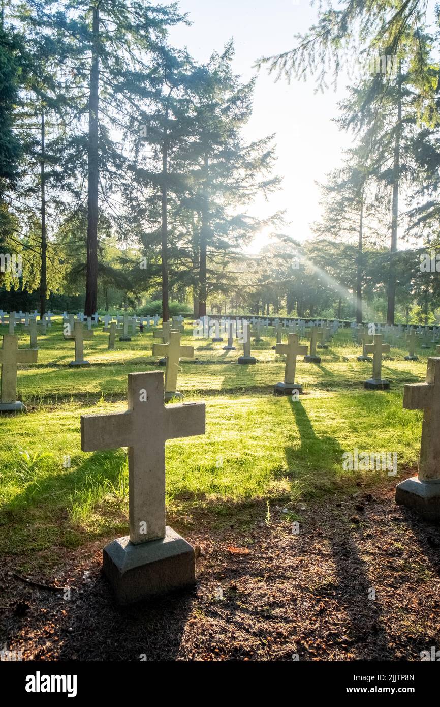 Merksplas, Antwerp, Belgium, 11th of june, 2022, cemetery or graveyard for the unknown homeless people or vagrants of Belgium, which were gathered in the colony, kolonie, to be helped. UNESCO and European heritage site. High quality photo Stock Photo