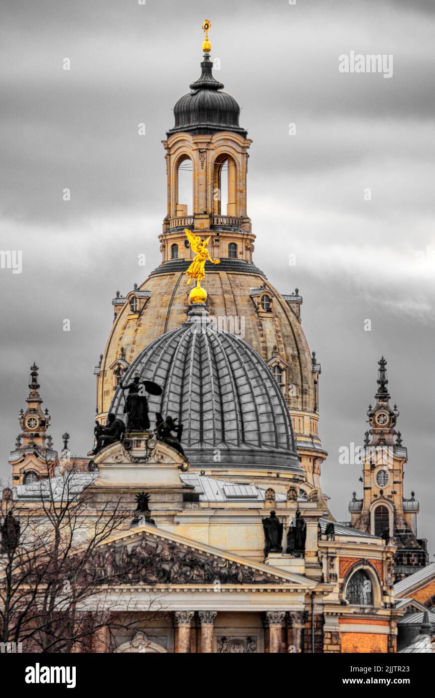 A view of the historical center, Church of our Lady (Frauenkirche) in Dresden, Germany Stock Photo