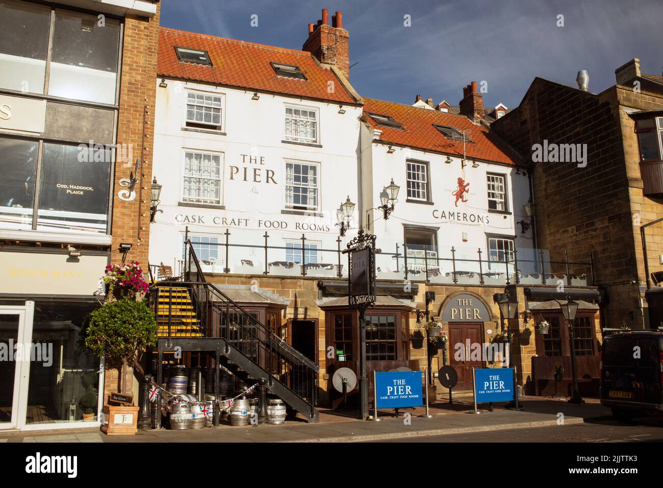 Whitby old buildings shops england uk hi-res stock photography and