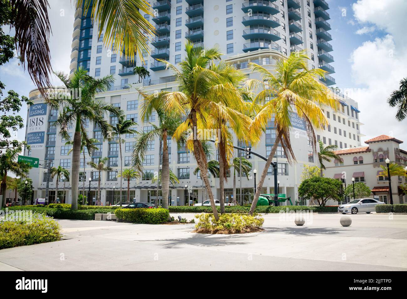 Hollywood, Florida, USA - July 18, 2022: View of the Downtown Hollywood Circle Florida in the afternoon Stock Photo