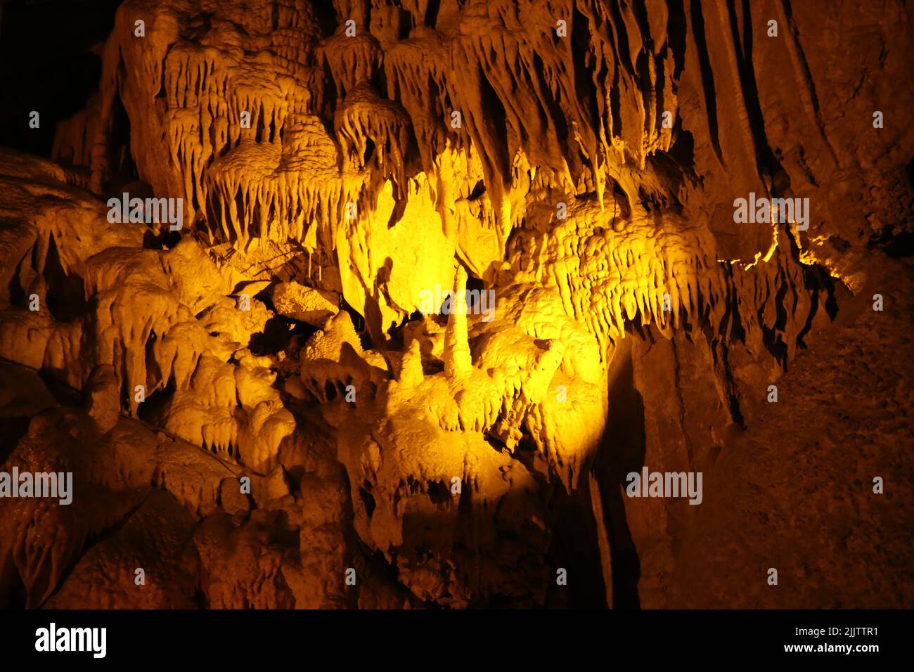 A view inside a cave with abstract formations Stock Photo - Alamy