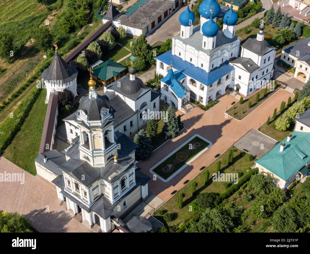 Aerial view the famouse Vysotsky men monastery in Serpukhov,Russia ...