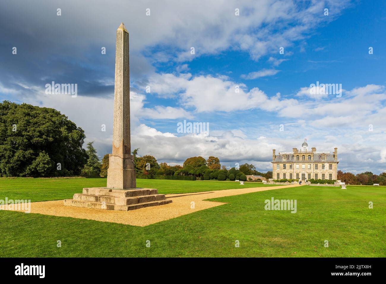 The Egyptian Oberlisk and Kingston Lacy House, Dorset, England Stock Photo