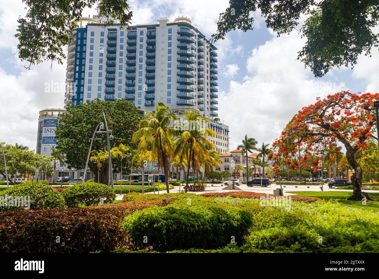 Hollywood, Florida, USA - July 18, 2022: View of the Downtown Hollywood Circle Florida in the afternoon Stock Photo