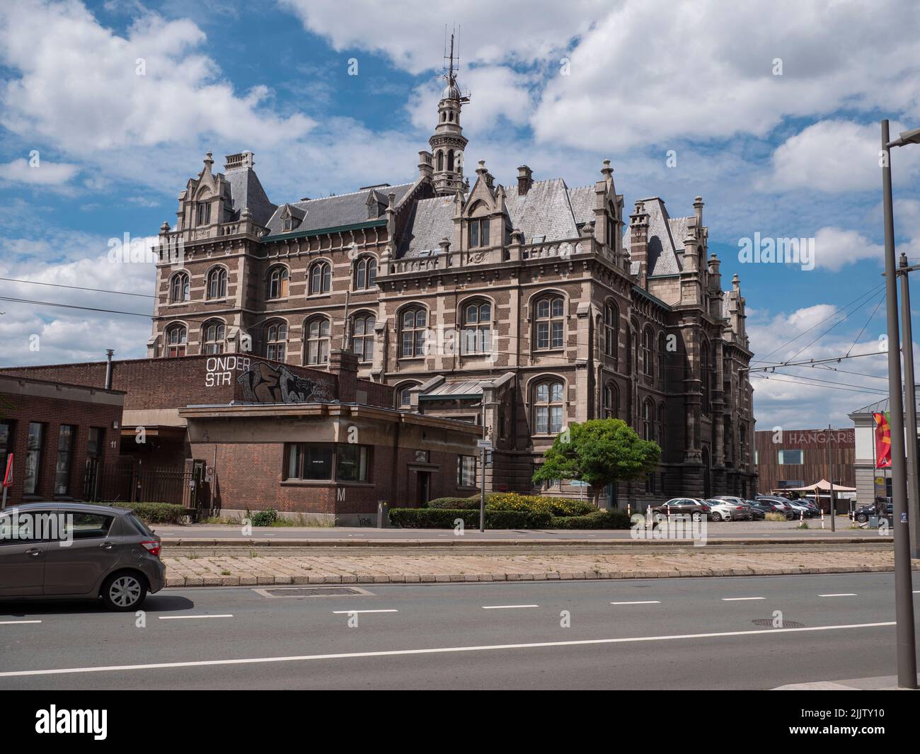 Antwerp, Belgium, July 02, 2022, View of the front of the classified building Loodswezen, it was built in eclecticism style between 1892 and 1895 Stock Photo
