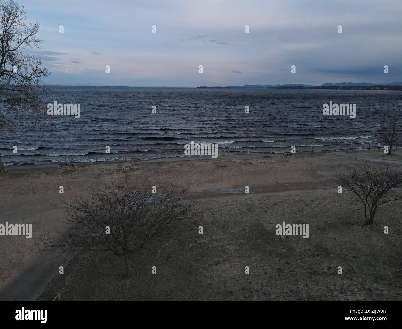 An aerial view of Lake Champlain in North America Stock Photo Alamy