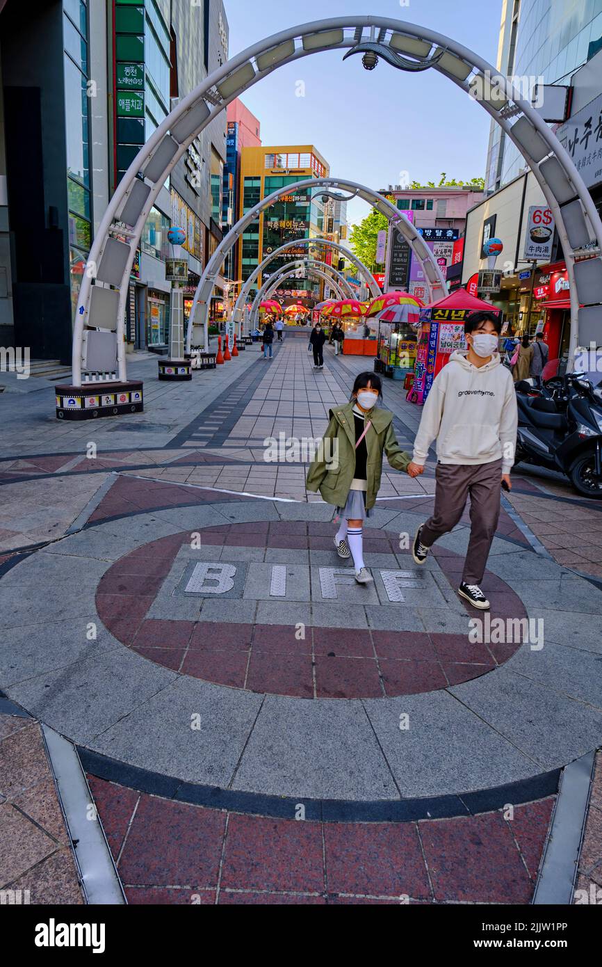 South Korea, South Gyeongsang Province, Busan, BIFF Square Stock Photo